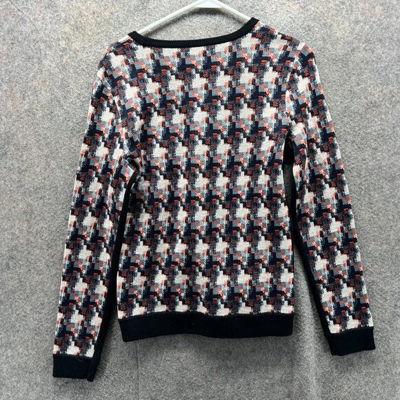 Rag & Bone Sweater Women Medium Multicolor Houndstooth Knit Crew Neck Wool - Picture 2 of 11